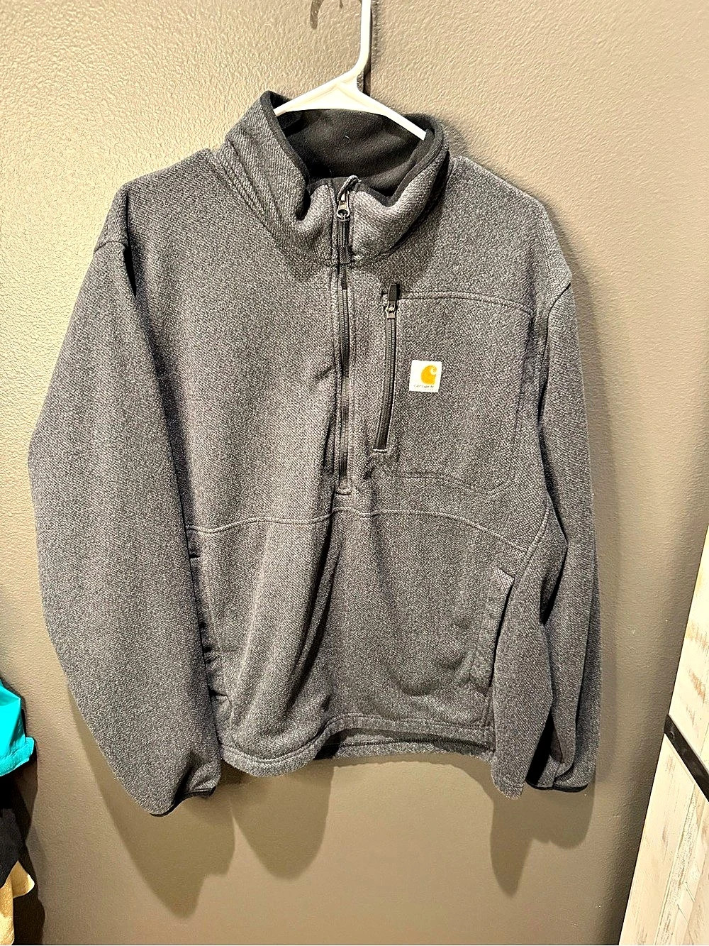 Carhartt Textured 1/2-Zip Fleece Jacket Men's Gray Medium
